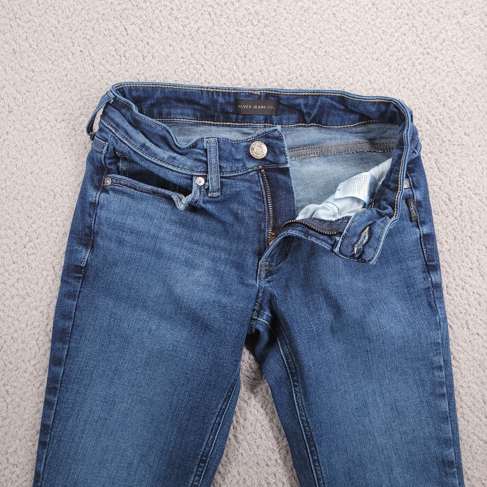 SILVER Jean Size 27 BRITT Skinny Low Rise Medium Wash Stretch Denim 27x28 - Picture 4 of 13